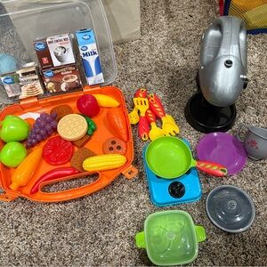 Kids Toy Kitchen Playset with Mixer and Food Accessories